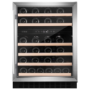 CDA 46 Bottle Cpactity Dual Zone Freestanding 60cm Under Counter Wine Cooler - Stainless Steel