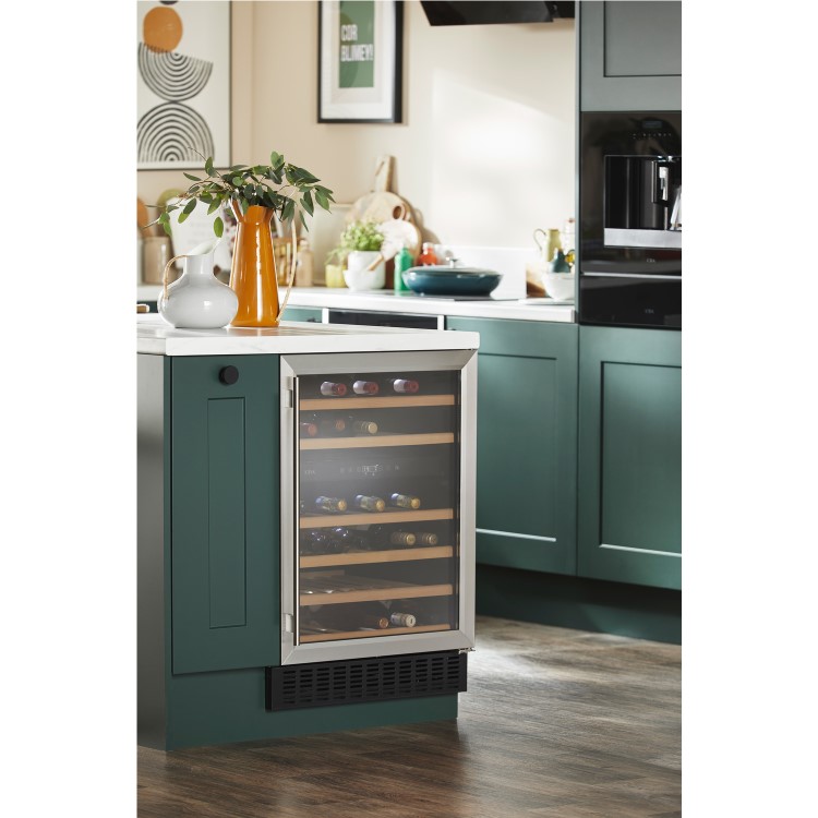 Refurbished CDA CFWC604SS Freestanding 46 Bottle Dual Zone Under Counter Wine Cooler Stainless Steel