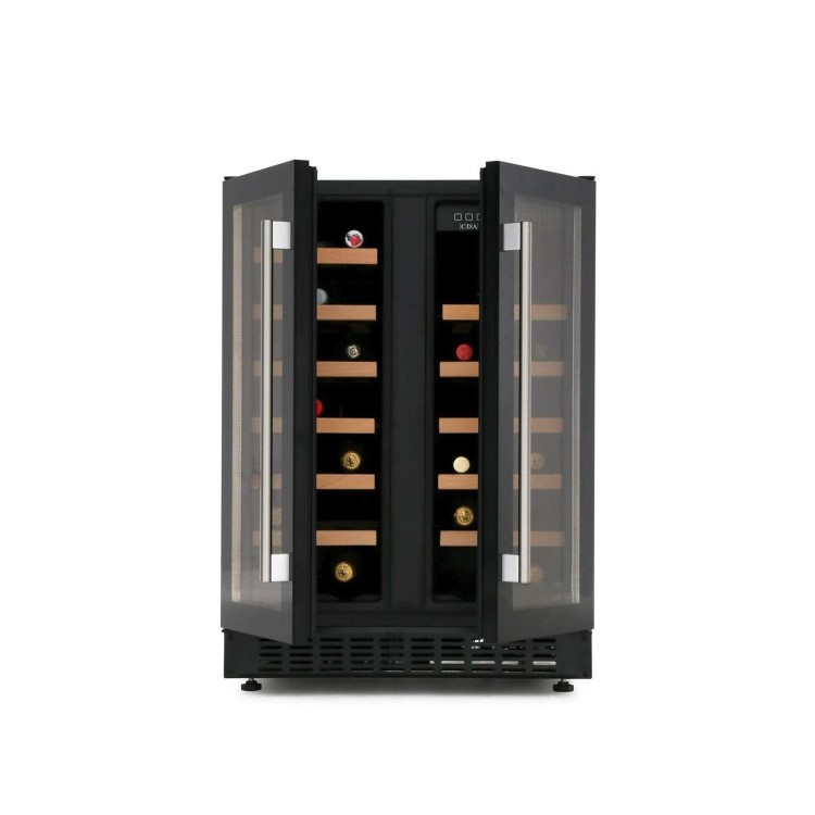 Refurbished CDA FWC624BL Freestanding 40 Bottle Dual Zone Under Counter Wine Cooler Black
