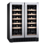 CDA 40 Bottle Freestanding Under Counter Wine Cooler Dual Zone 60cm Wide 82cm Tall - Stainless Steel