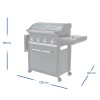 Campingaz CG2000037286 4 Series Premium S - 4 Burner Gas BBQ Grill with Side Burner - Grey  