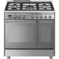 Refurbished Smeg CG92PX9 90cm Dual Fuel Range Cooker Stainless Steel