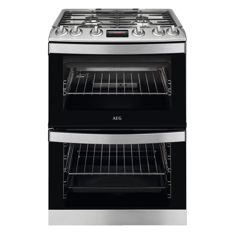 AEG 60cm Gas Cooker with Lid - Stainless Steel