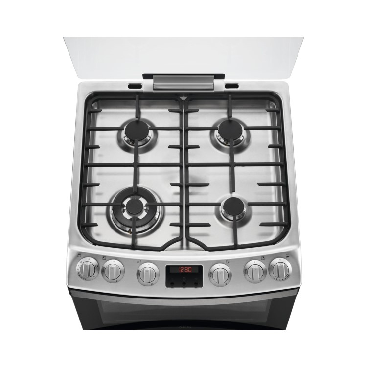 AEG 60cm Gas Cooker with Lid - Stainless Steel