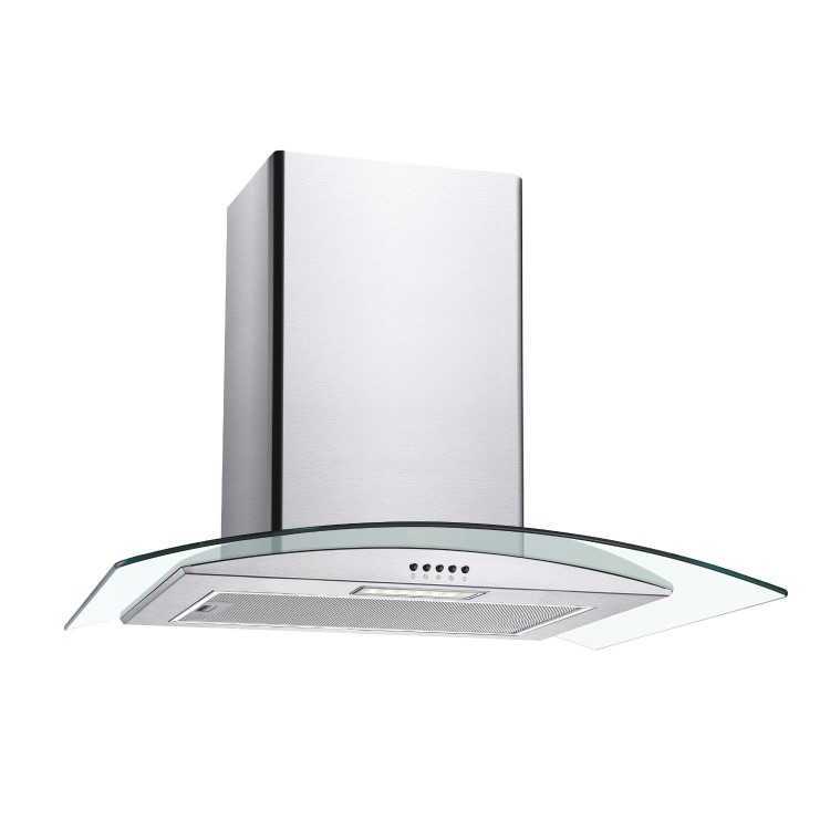 Candy 60cm Curved Glass Cooker Hood - Stainless Steel