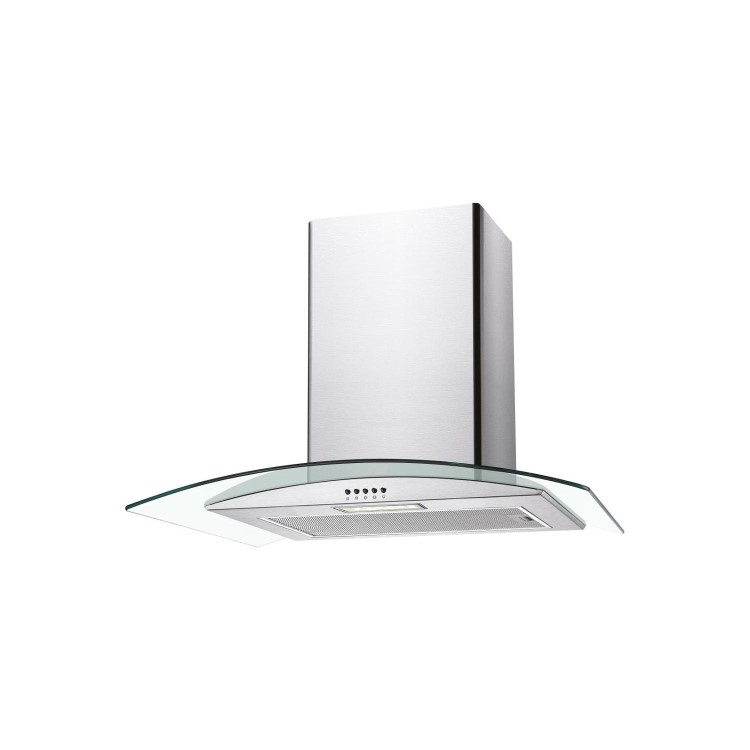 Candy CGM60NX 60cm Cooker Hood With Curved Glass Canopy - Stainless Steel
