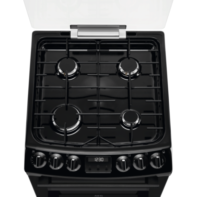 AEG 55cm Gas Cooker with Lid - Black