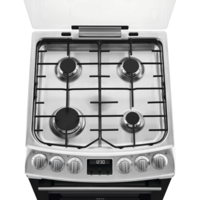 AEG 55cm Gas Cooker with Lid - Stainless Steel