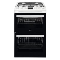 Refurbished AEG CGX1130ACW 55cm Gas Cooker with Lid White Refurbished AEG CGX1130ACW 55cm Gas Cooker with Lid White