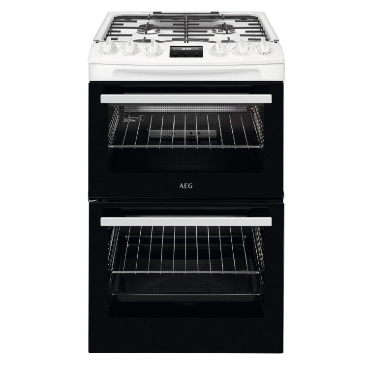Refurbished AEG CGX1130ACW 55cm Gas Cooker with Lid White