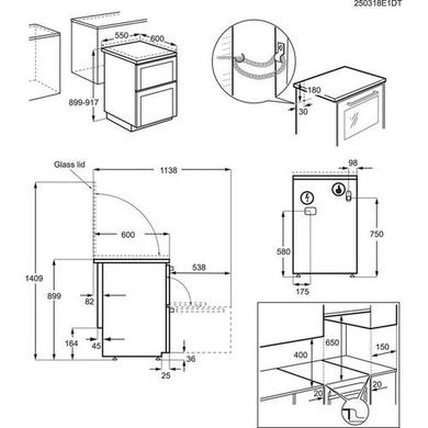 AEG 55cm Gas Cooker with Lid - White