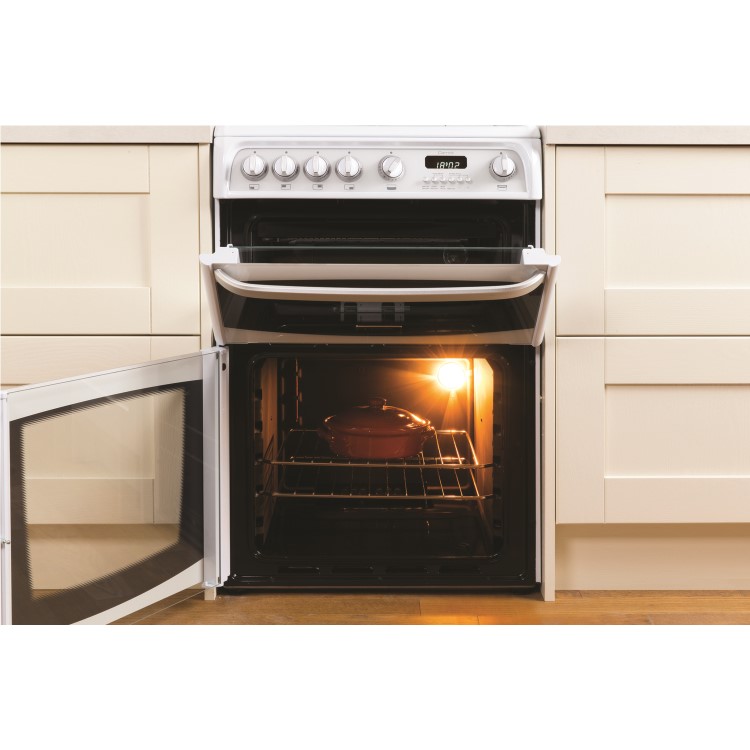 Hotpoint CH60DHWFS Harrogate Double Oven 60cm Dual Fuel Cooker - White