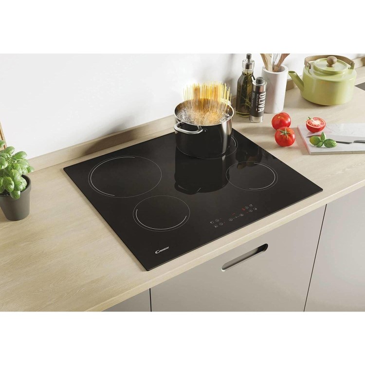Refurbished Candy CH64CCB 60cm 4 Zone Ceramic Hob Black