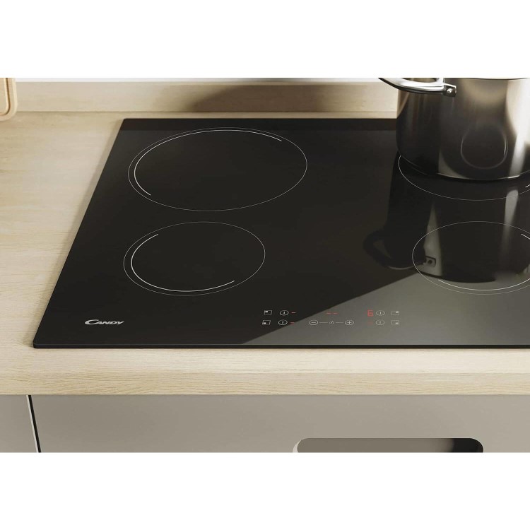 Refurbished Candy CH64CCB 60cm 4 Zone Ceramic Hob Black