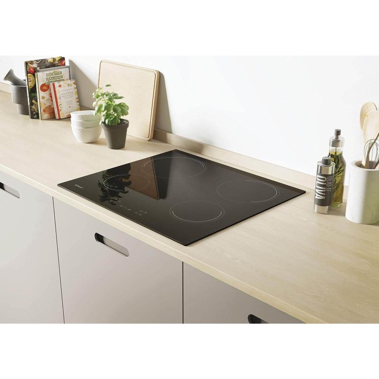 Refurbished Candy CH64CCB 60cm 4 Zone Ceramic Hob Black