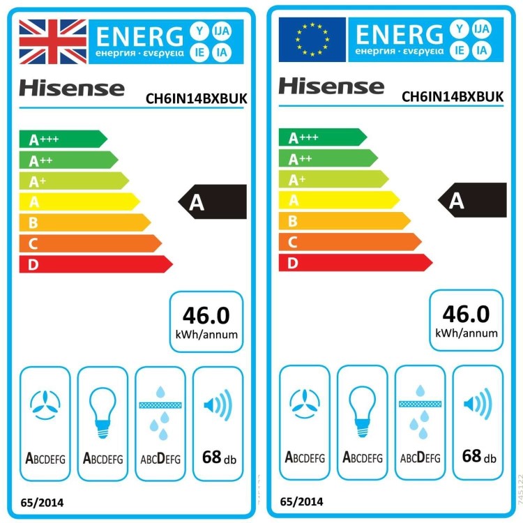 Hisense 60cm Angled Cooker Hood - Black