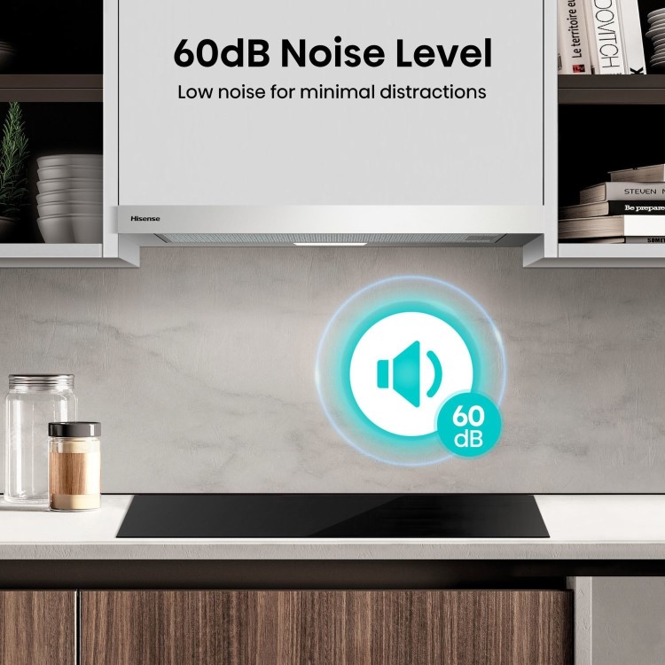 Hisense 60cm Telescopic Canopy Cooker Hood - Stainless Steel