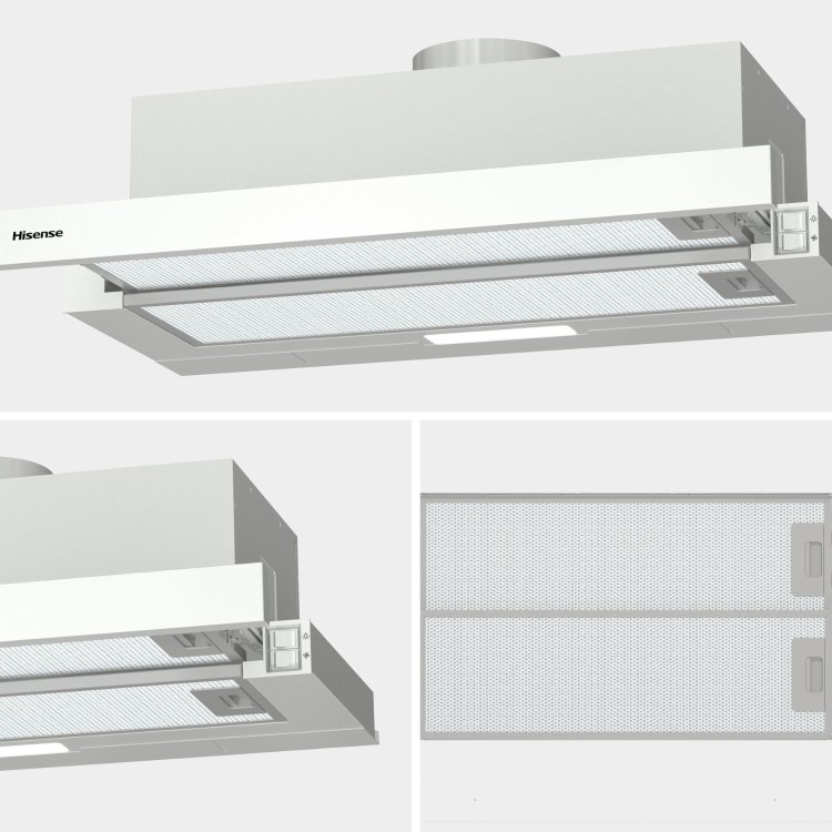 Hisense 60cm Telescopic Canopy Cooker Hood - Stainless Steel