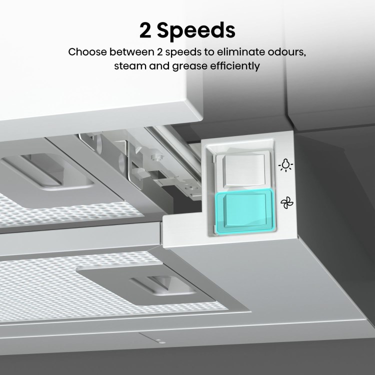 Hisense 60cm Telescopic Canopy Cooker Hood - Stainless Steel