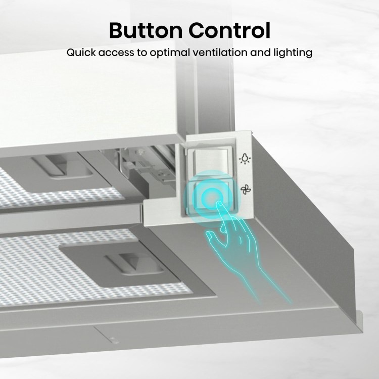 Hisense 60cm Telescopic Canopy Cooker Hood - Stainless Steel