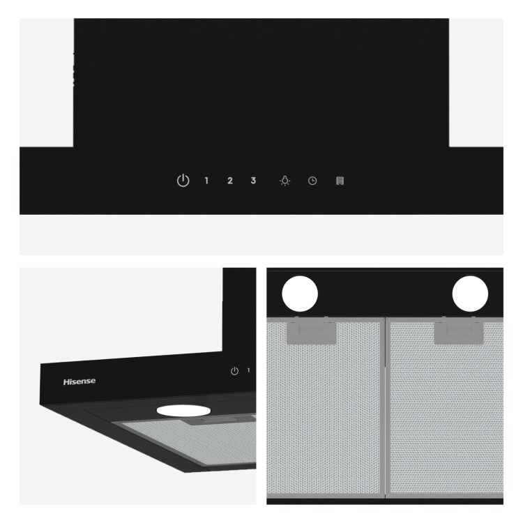 Hisense 60cm Chimney Cooker Hood - Black