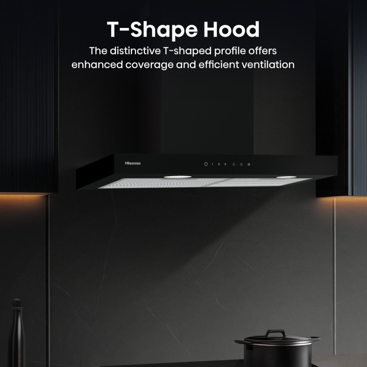 Hisense 60cm Chimney Cooker Hood - Black