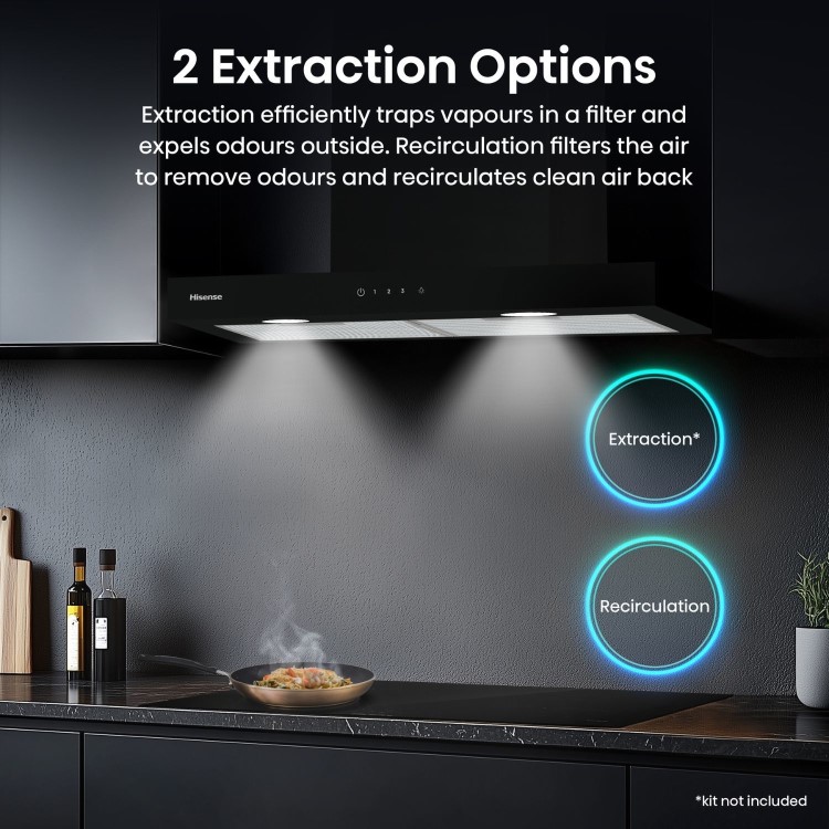 Hisense 60cm Chimney Cooker Hood - Black