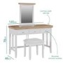 Charleston Two Tone Dressing Table in Solid Oak & Cream - Table Only