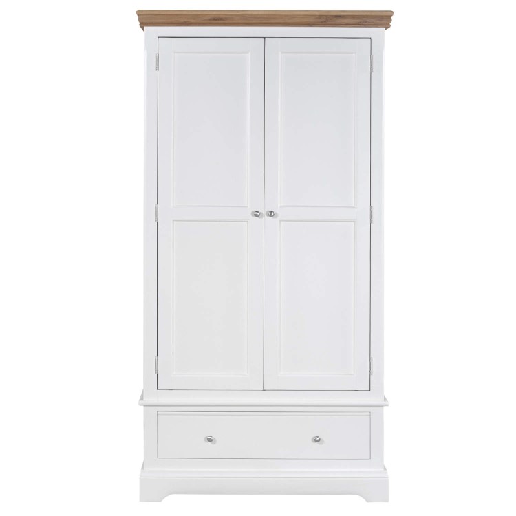 Charleston Two Tone Wardrobe in Solid Oak and Painted Cream