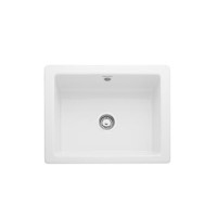 Rangemaster Hartland Single Bowl Undermount White Ceramic Kitchen Sink- 622mm x 494mm