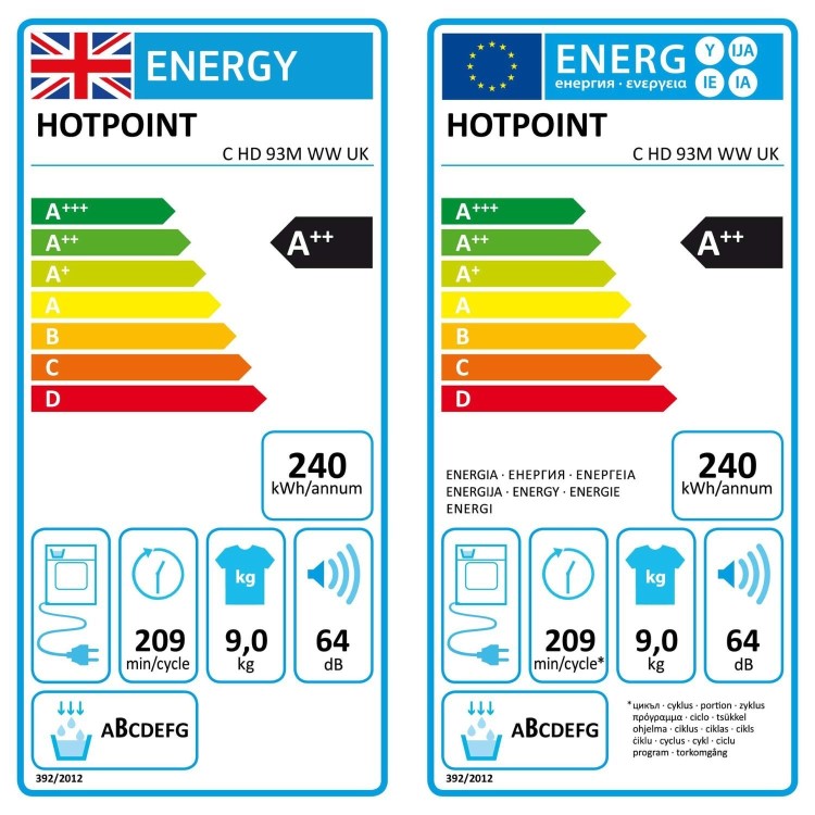 Hotpoint 9kg Heat Pump Dryer - White