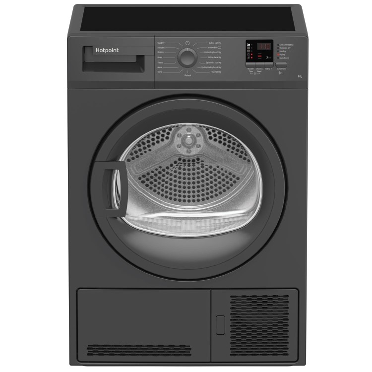 Refurbished Hotpoint CHDC82GGGDUK Freestanding Condenser 8KG Tumble Dryer Graphite