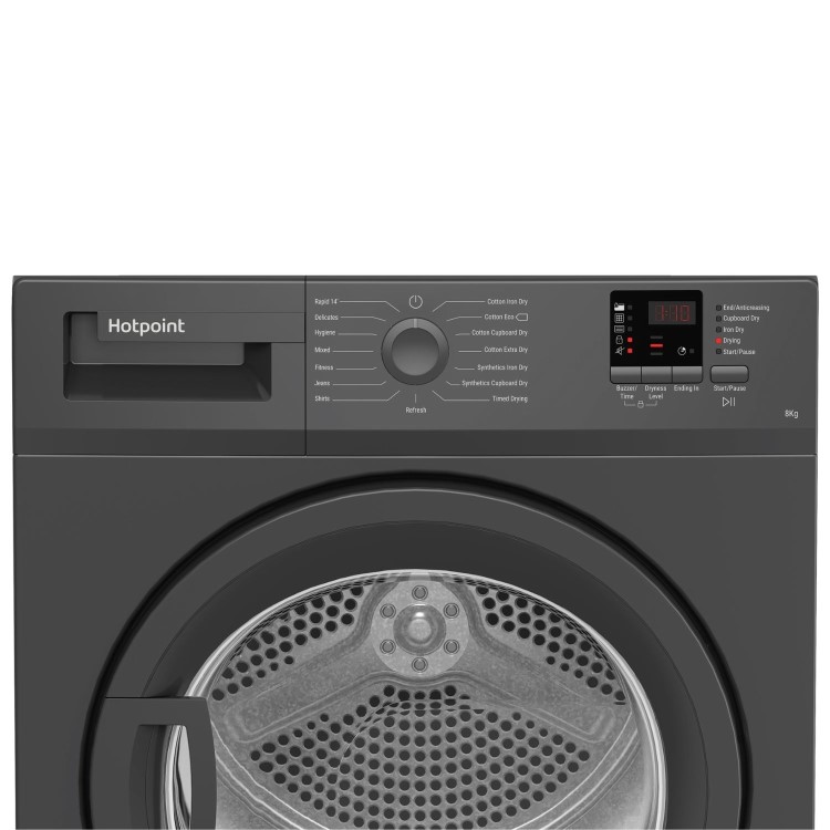 Refurbished Hotpoint CHDC82GGGDUK Freestanding Condenser 8KG Tumble Dryer Graphite
