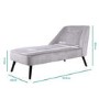 Mid-Century Modern Small Chaise Lounge in Light Grey Velvet - Cheska
