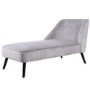 Mid-Century Modern Small Chaise Lounge in Light Grey Velvet - Cheska