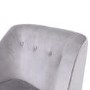 Mid-Century Modern Small Chaise Lounge in Light Grey Velvet - Cheska