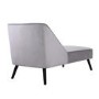 Mid-Century Modern Small Chaise Lounge in Light Grey Velvet - Cheska