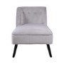 Mid-Century Modern Small Chaise Lounge in Light Grey Velvet - Cheska