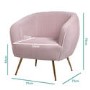 Pink Velvet Accent Chair with Gold Legs - Cheska 