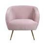 Pink Velvet Accent Chair with Gold Legs - Cheska 