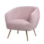 Pink Velvet Accent Chair with Gold Legs - Cheska 