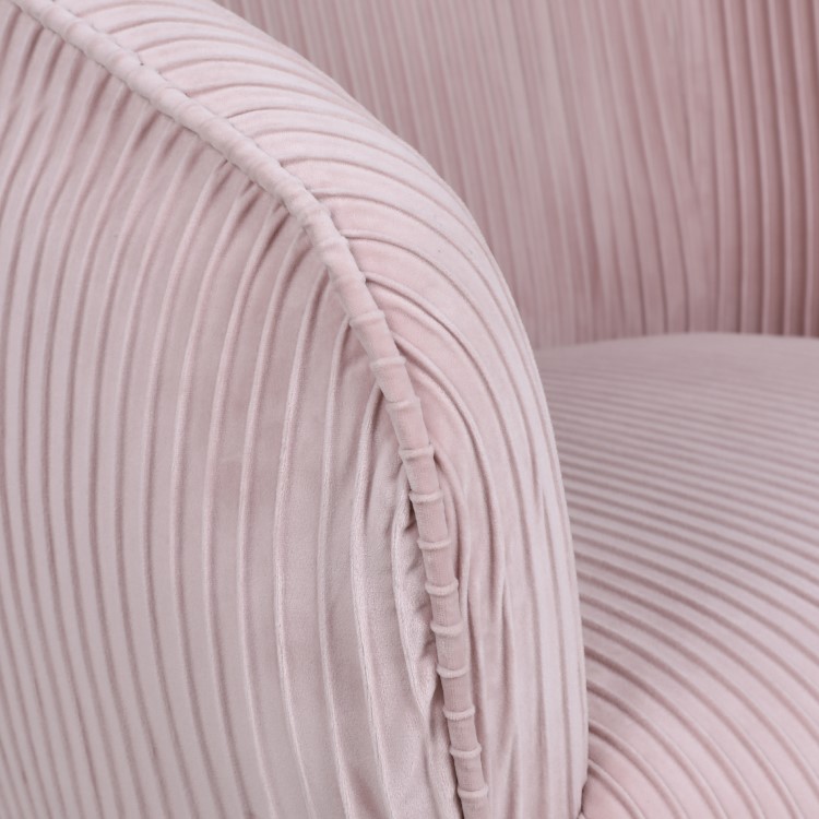 Pink Velvet Accent Chair with Gold Legs - Cheska 