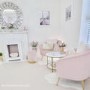 Pink Velvet Accent Chair with Gold Legs - Cheska 