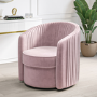 Swivel Accent Chair in Blush Pink Velvet - Cheska