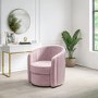 Swivel Accent Chair in Blush Pink Velvet - Cheska