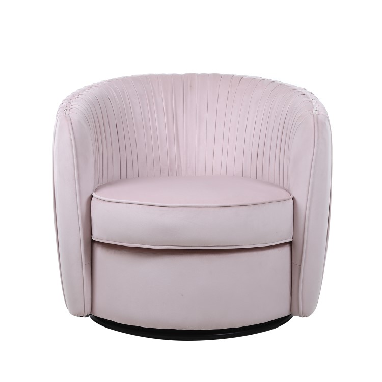 Swivel Accent Chair in Blush Pink Velvet - Cheska