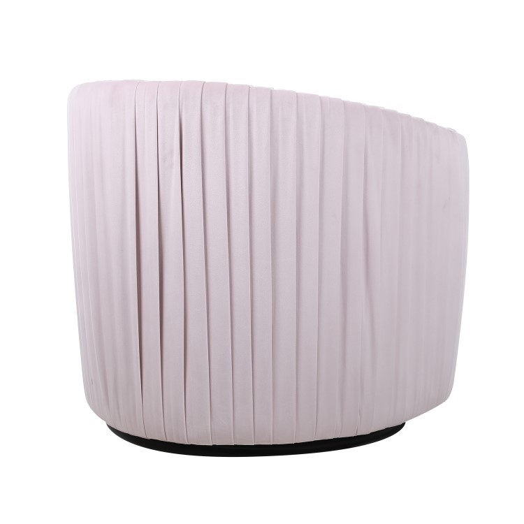 Swivel Accent Chair in Blush Pink Velvet - Cheska