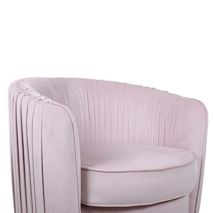 Swivel Accent Chair in Blush Pink Velvet - Cheska