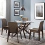 Round Glass Top Dining Table with Walnut Legs - Chelsea