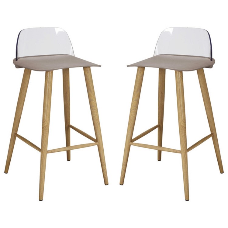 LPD Chelsea Pair of Bar Stools in Stone